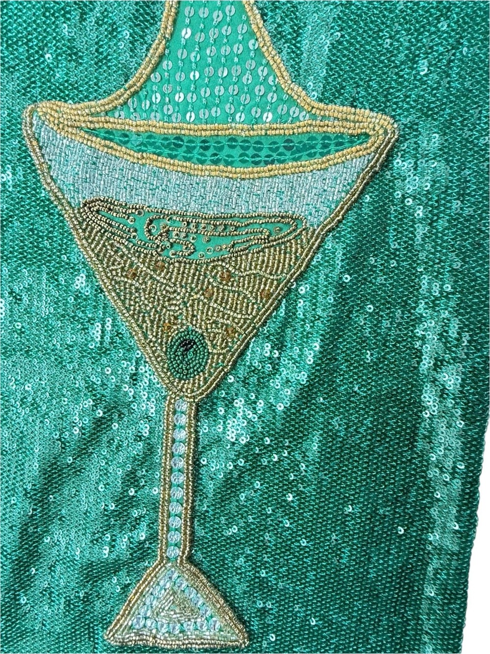Antonio Melani Womens Naomi Sequin Skirt Green Beaded Cocktail Size 14 NWT - Picture 9 of 16